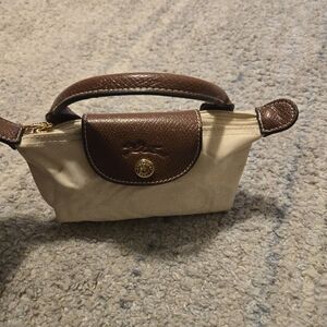 Longchamp Le Pliage Original Pouch with Handle - Paper Beige Mini Bag Pouch